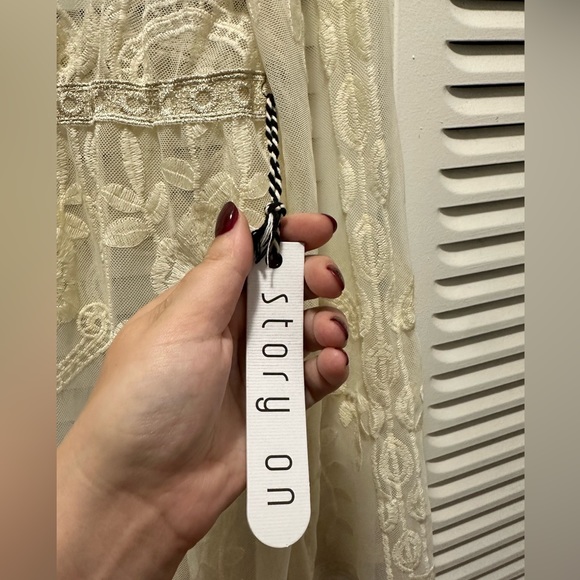 Story On Lace Overlay Jacket with front tie - Picture 2 of 9